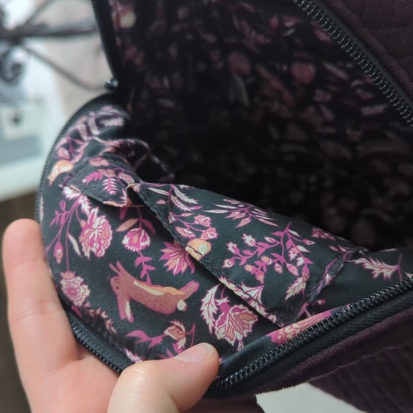 Vera Bradley Iconic Mini Backpack In Purple Velvet Quilted Fabric - Picture 9 of 11